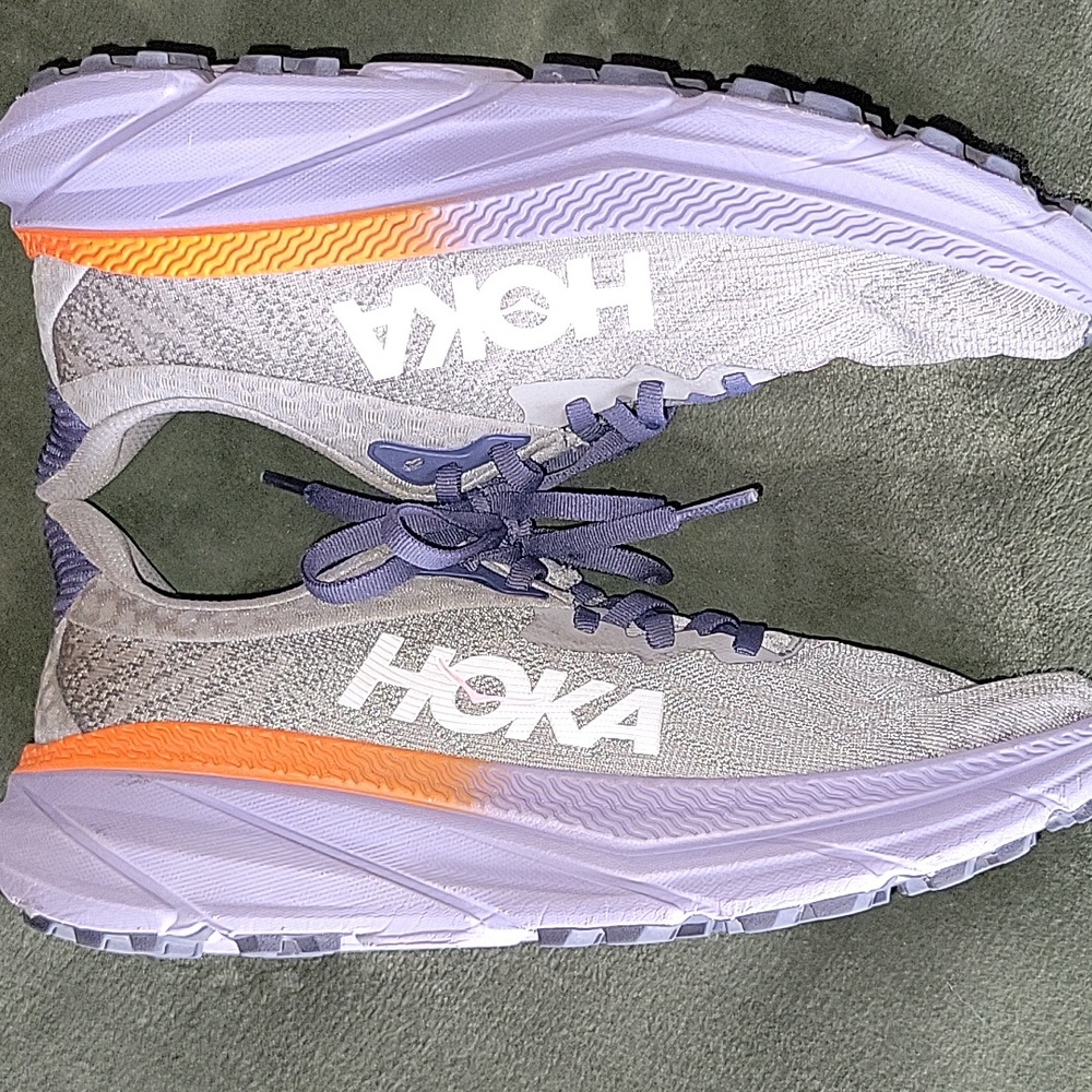 Hoka Gray and Orange Challenger ATR 7 Athletic Shoes 7.5